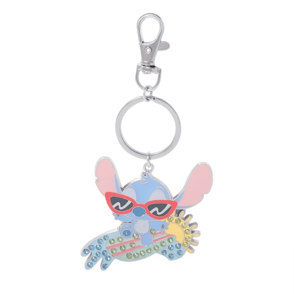 Disney Other - Disney Surfboard Stitch Keychain Bag Charm with Rhinestones NEW